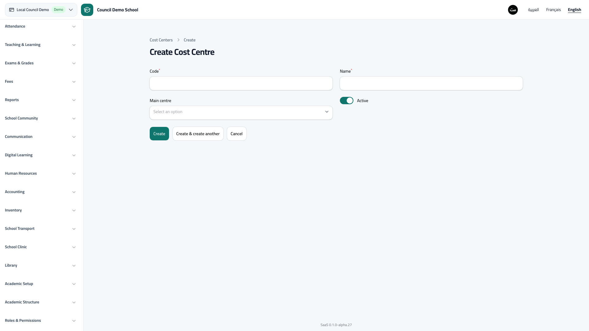 Cost Centers