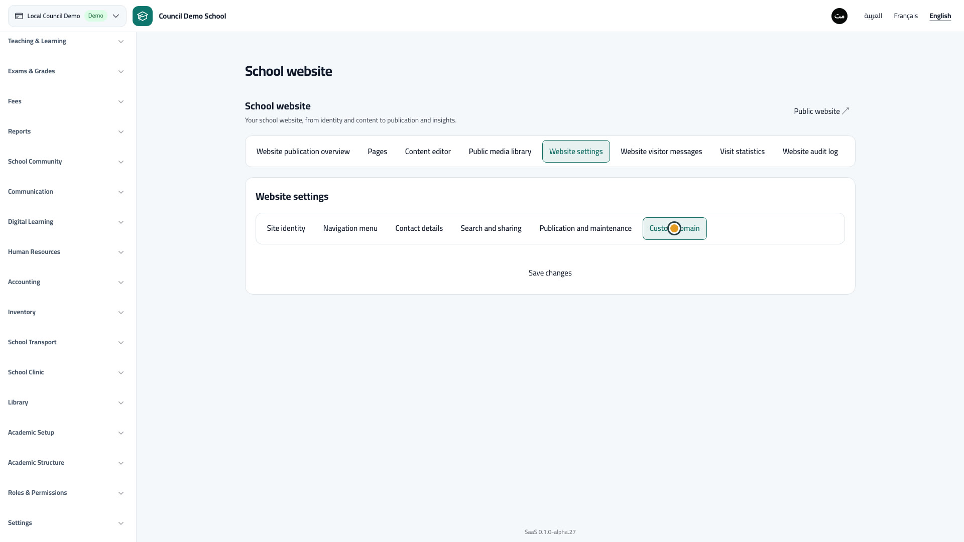 Publication, maintenance and custom domain