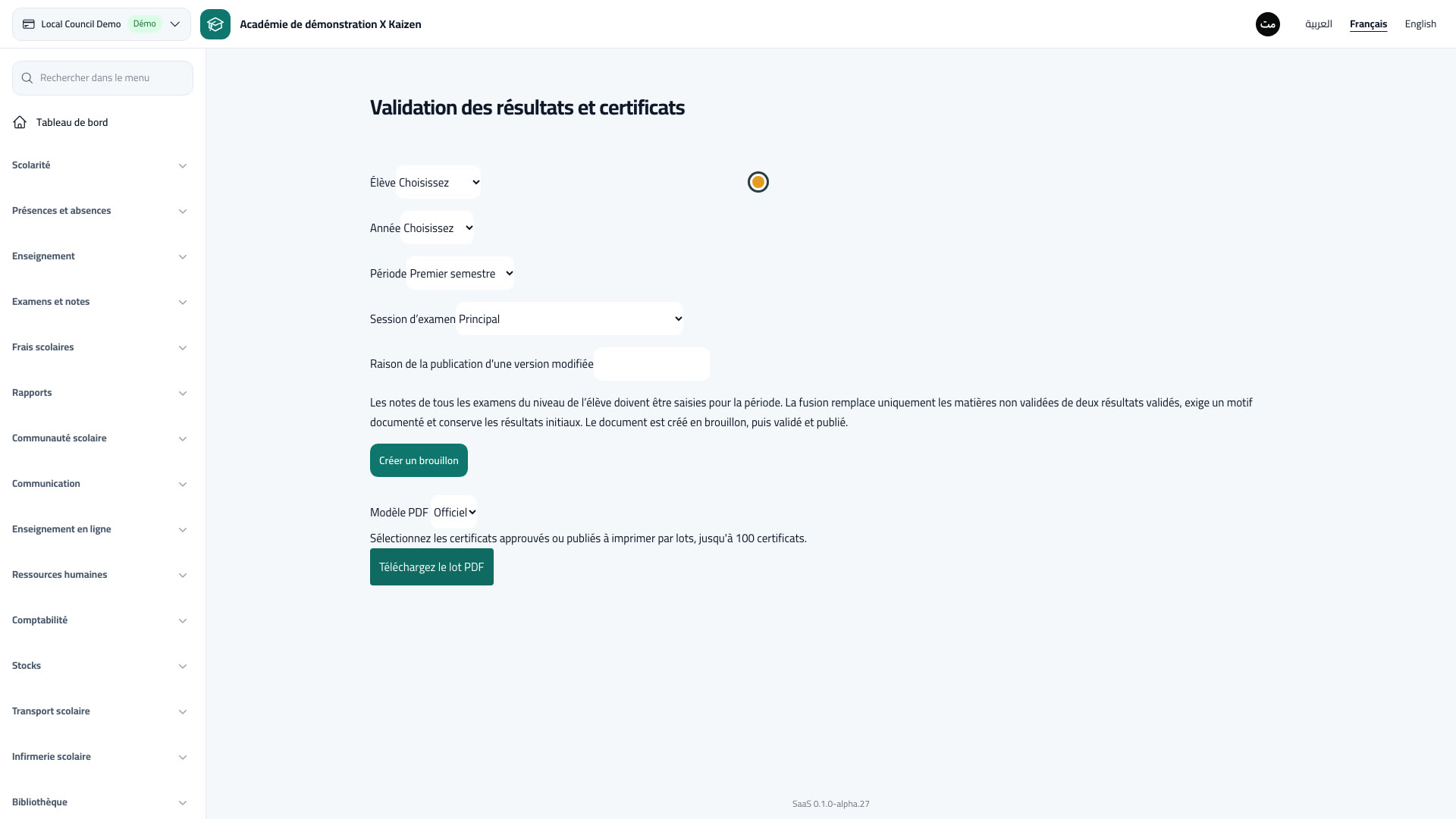 Validation des résultats et certificats