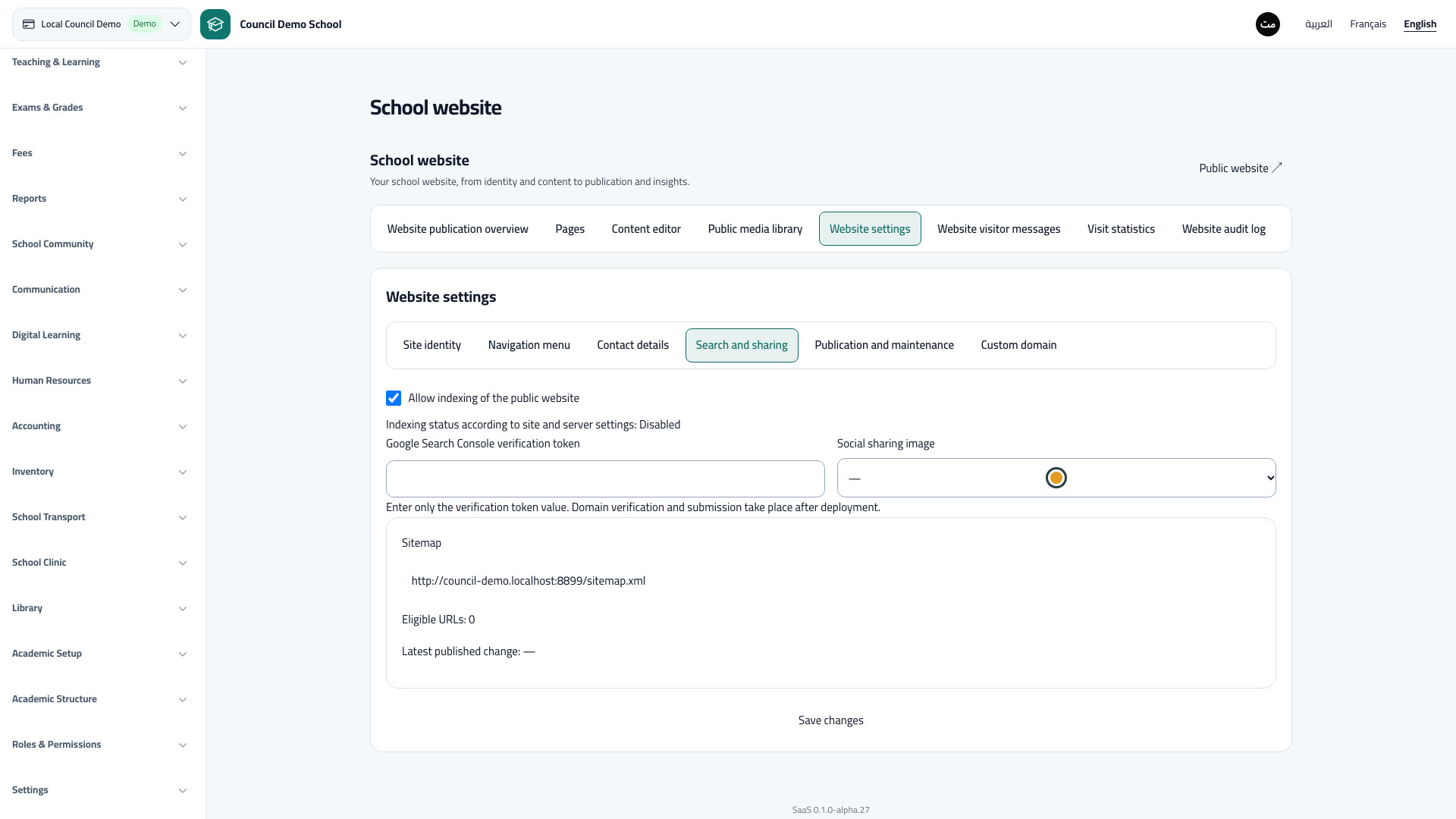 Search, sharing, SEO and sitemap