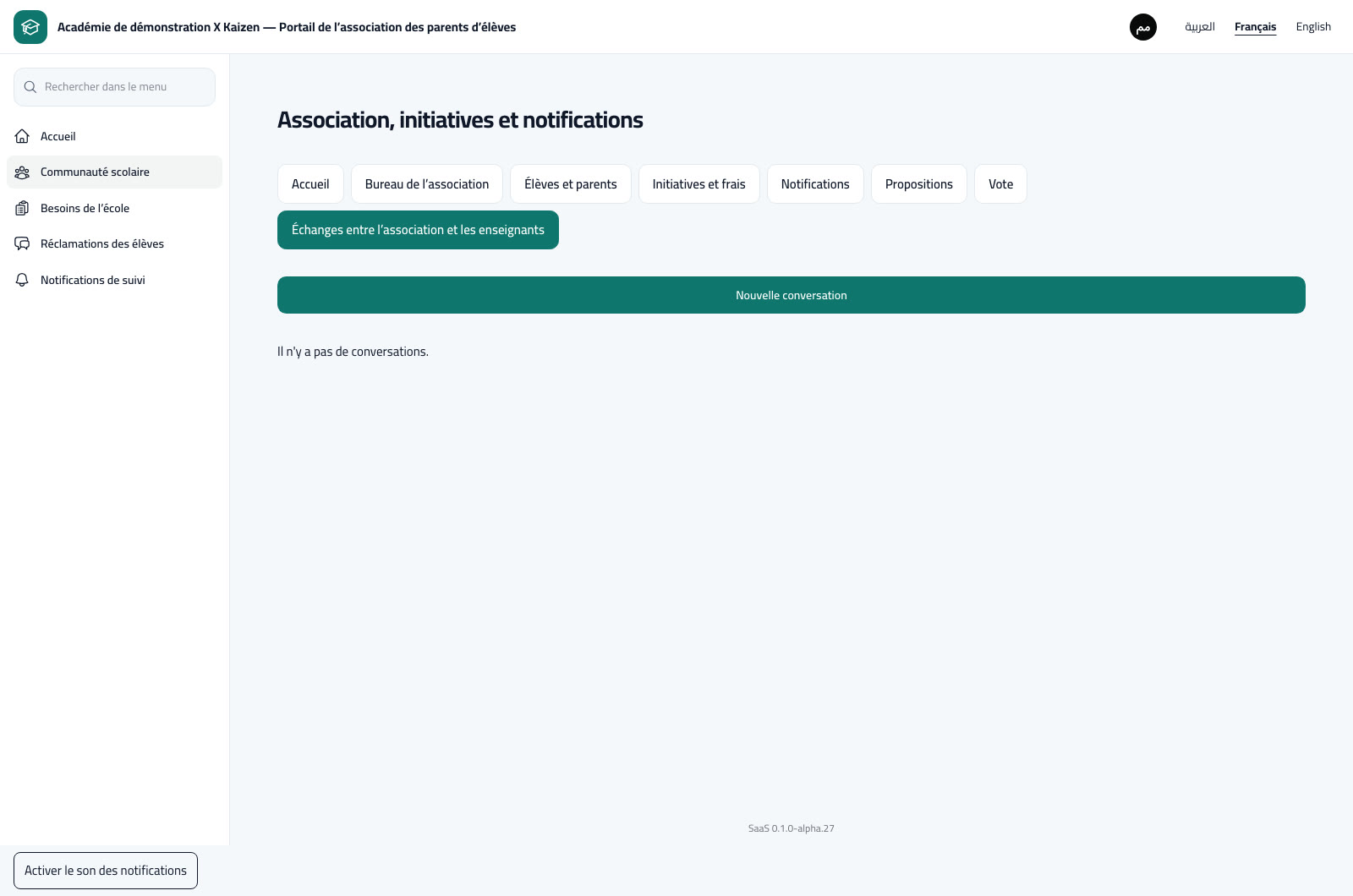 Échanges entre l’association et les enseignants