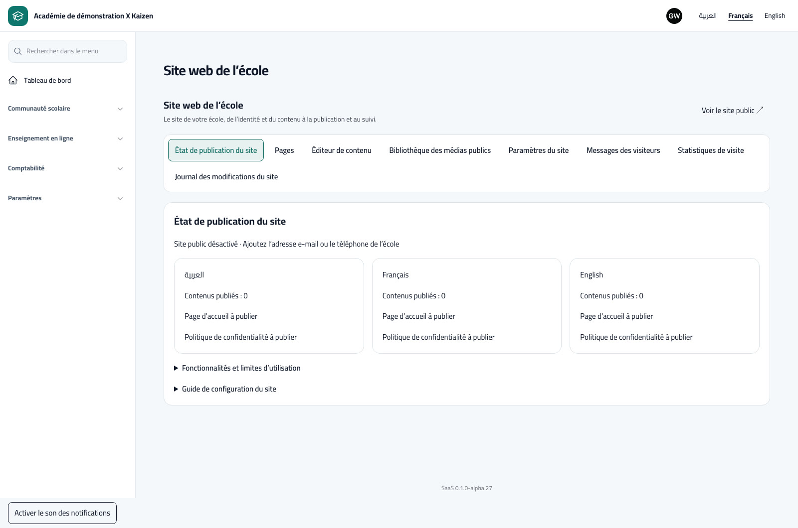 Relire et publier les pages du site